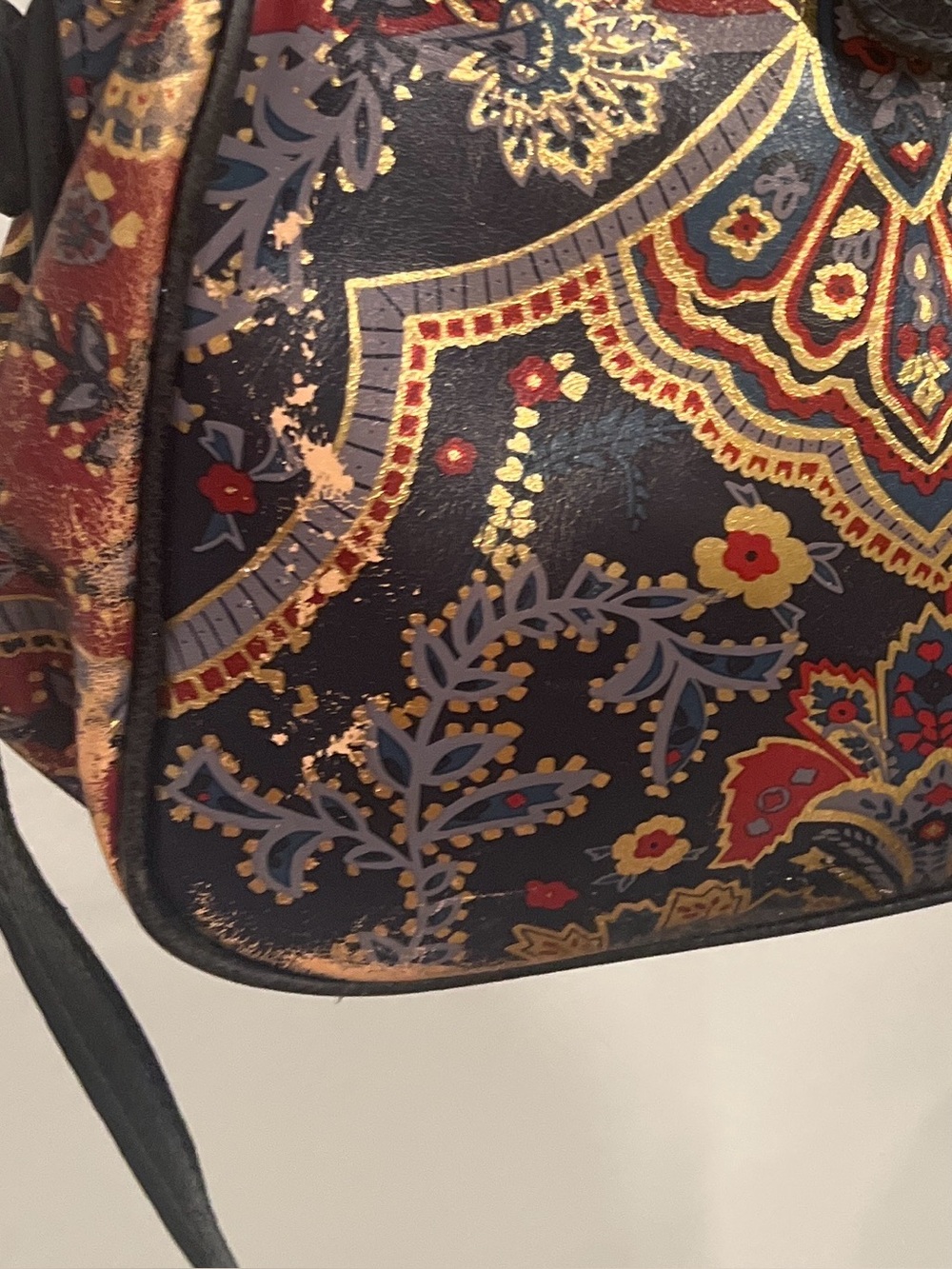 Patricia Nash Paisley Leather Frame Satchel Doctor Bag Crossbody - Picture 5 of 6